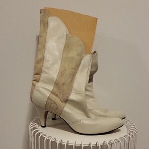 Vintage retro 80s Cream Women's Boots